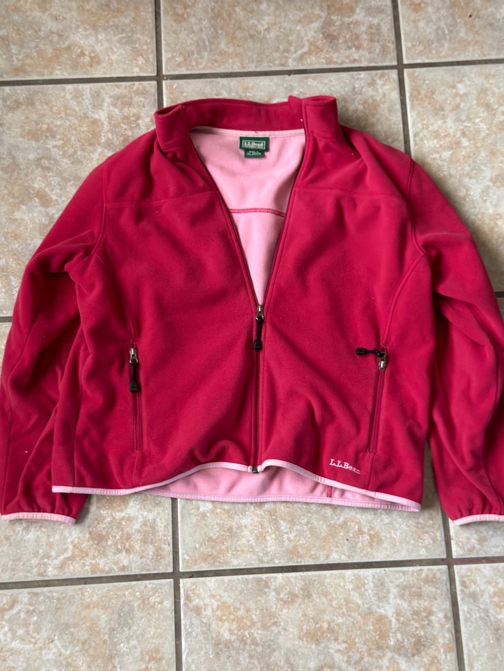 L.L. Bean Women's Hot Pink Full-Zip Fleece Jacket